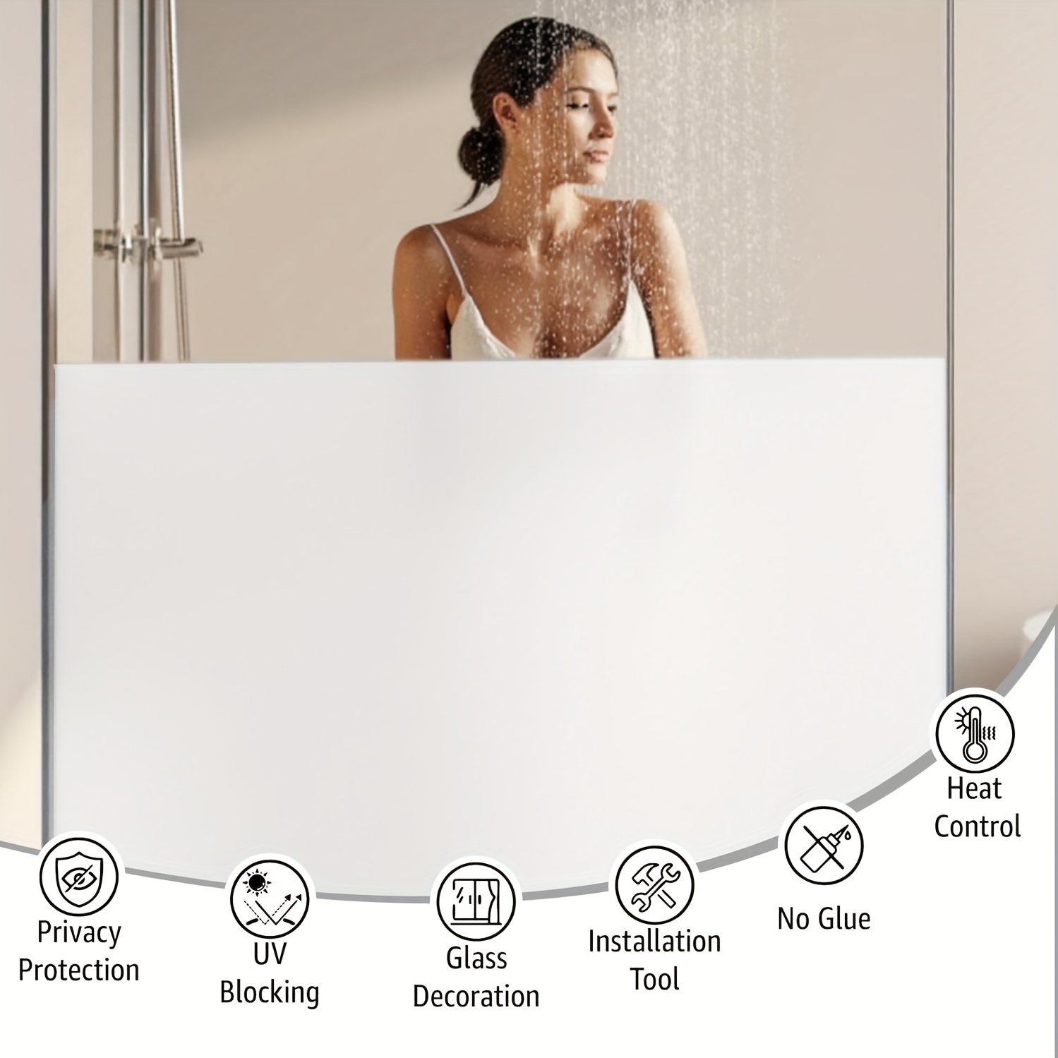 Privacy Screen Protector - ホワイトフロストプライバシーウィンドウフィルム 静電気でくっつく 糊不要 熱制御 半透明 取り外し可能