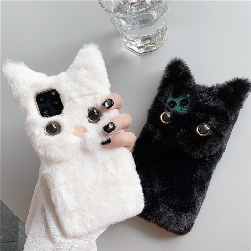 3Dキュートな漫画猫の毛皮のようなぬいぐるみ風スマホケース  - Apple Iphone 15 Pro Max のレビューと価格