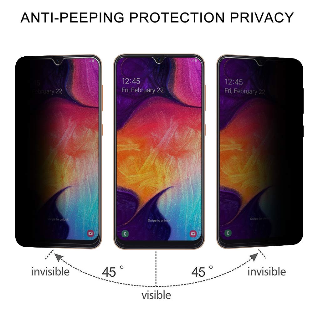 サムスンギャラクシー用強化ガラスフィルム,a20e, a10 - Privacy Filter 2Pack のレビューと価格