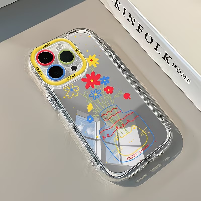 夏のデイジー柄猫花瓶デザインミラー付きスマホケース iPho - Apple Iphone 15 Pro Max のレビューと価格