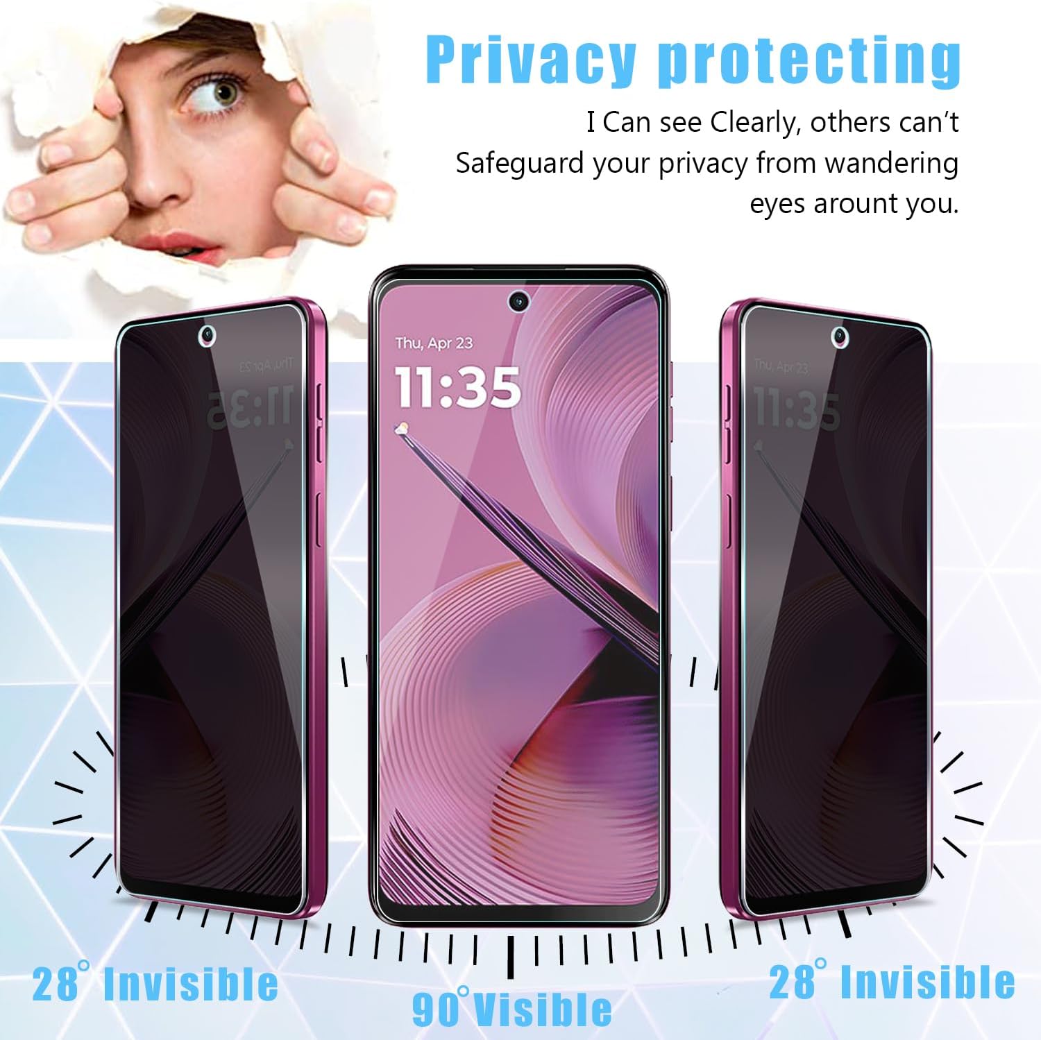[2 パック] Moto G 5G 2025 プライバシーフ - Privacy Filter 2Pack のレビューと価格