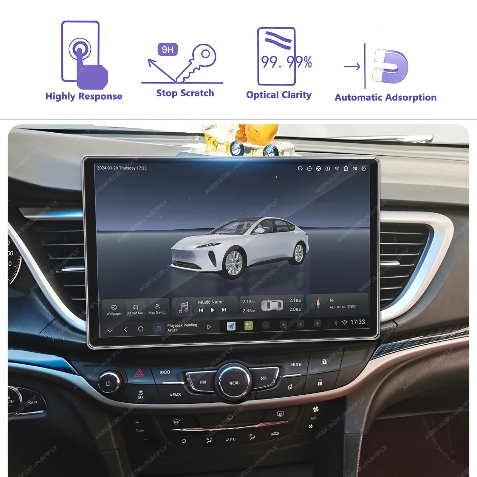 カーラジオ用スクリーンプロテクター,カーラジオ,マルチメディ - Glass Protector Auto のレビューと価格