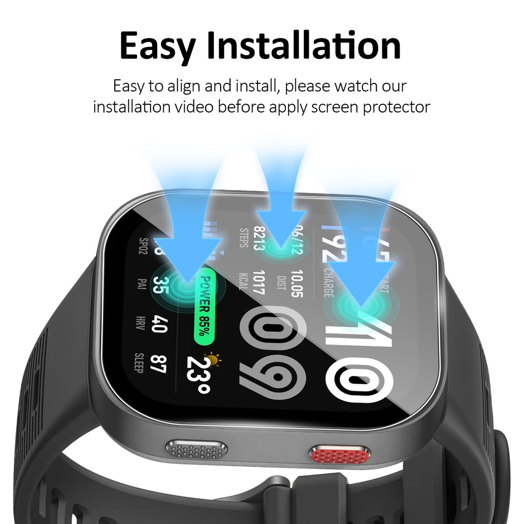 Amazfit Bip Max用HDクリア強化ガラススクリー - Glass Protector Auto のレビューと価格